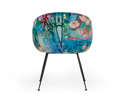 Modrest Roxann Contemporary Floral Velvet Dining Chair