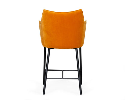 Modrest Exodus Modern Orange Velvet Counter Stool