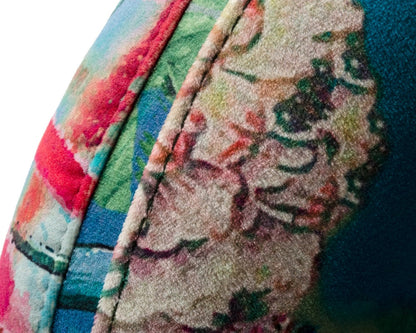 Modrest Falco Contemporary Floral Velvet and Gold Accent Chair