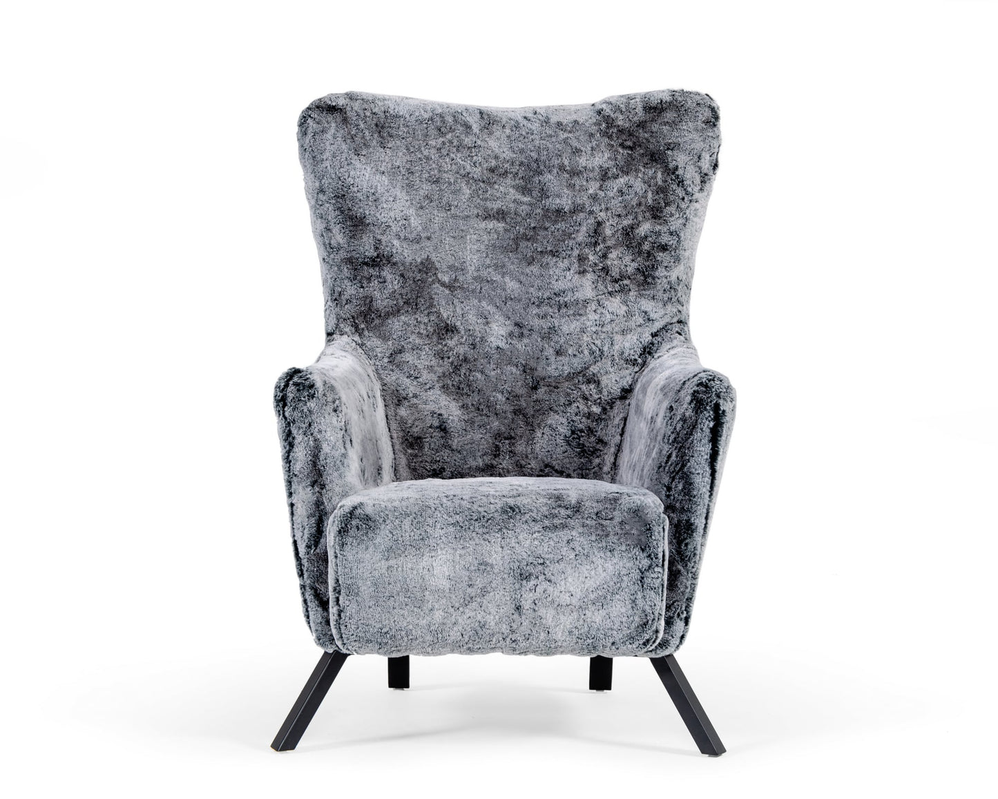 Modrest Findon Glam Grey Faux Fur Accent Chair