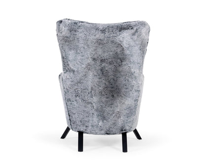 Modrest Findon Glam Grey Faux Fur Accent Chair