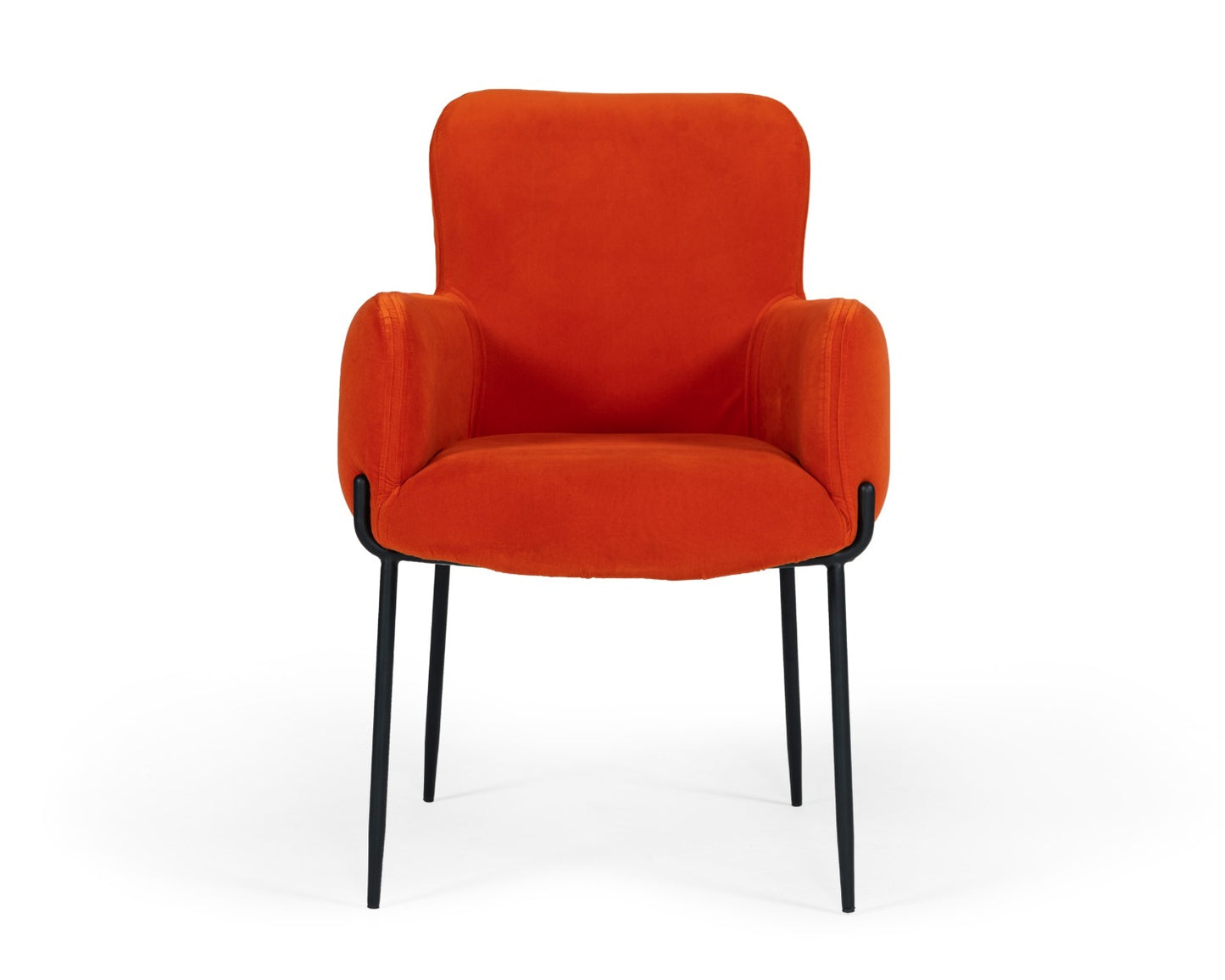 Modrest Frisco Mid-Century Orange Velvet dining Chair