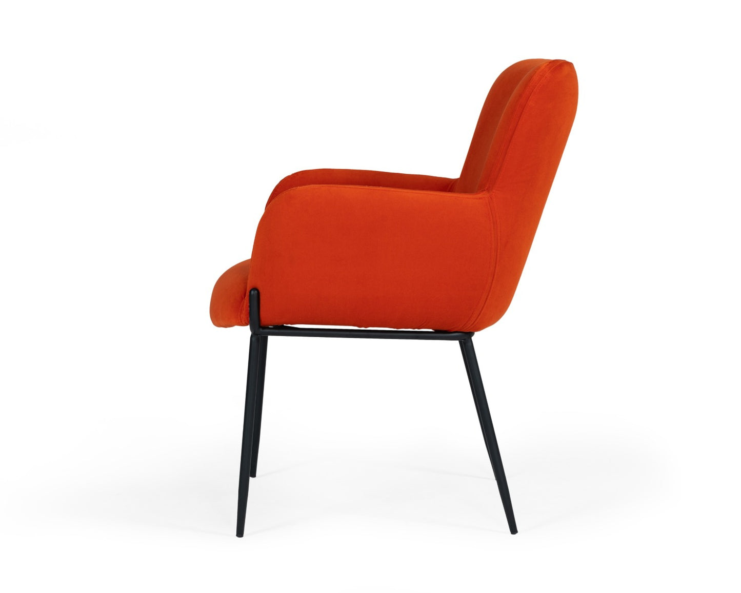 Modrest Frisco Mid-Century Orange Velvet dining Chair