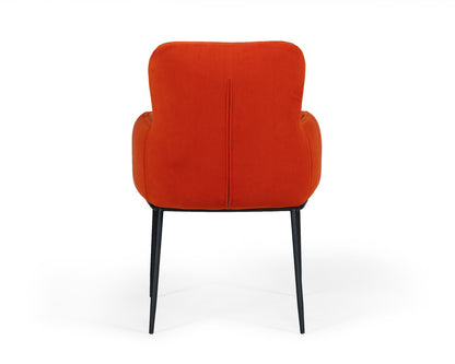Modrest Frisco Mid-Century Orange Velvet dining Chair