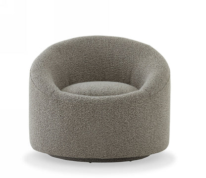 Modrest Frontier Glam Grey Fabric Accent Chair