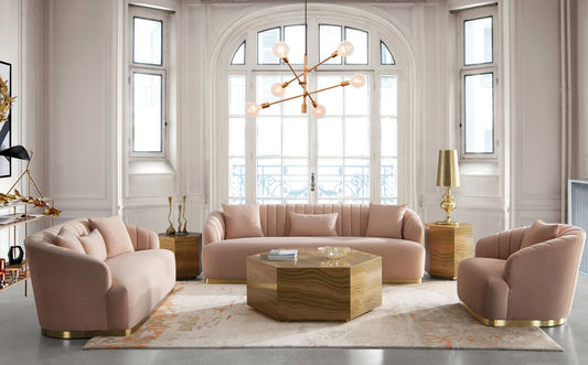 Modrest Lacuna Glam Amber and Gold Marble End Table