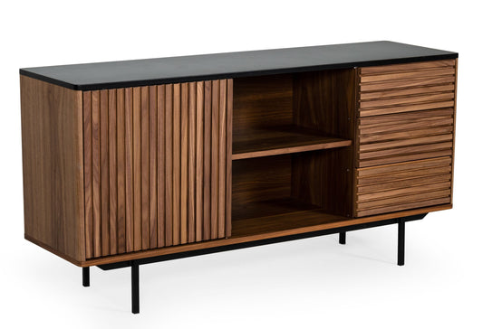 Modrest Maggie Modern Walnut and Grey Buffet
