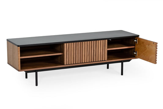 Modrest Maggie Modern Walnut and Grey TV Stand