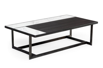 Modrest Fargo Modern Ceramic and Grey Walnut Coffee Table