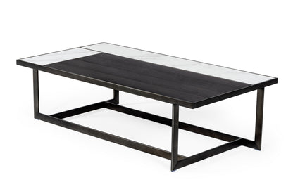 Modrest Fargo Modern Ceramic and Grey Walnut Coffee Table