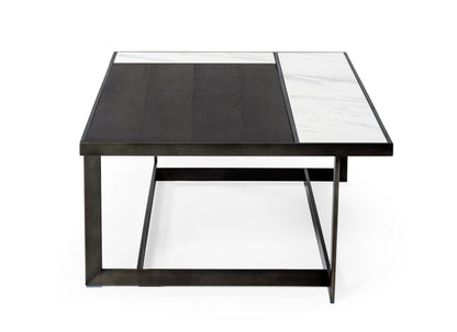 Modrest Fargo Modern Ceramic and Grey Walnut Coffee Table