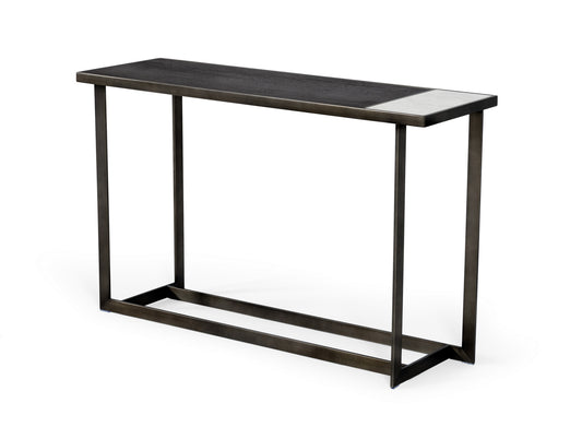 Modrest Fargo Modern Ceramic and Grey Walnut Console Table