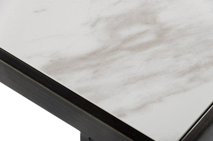 Modrest Fargo Modern Ceramic and Grey Walnut Console Table
