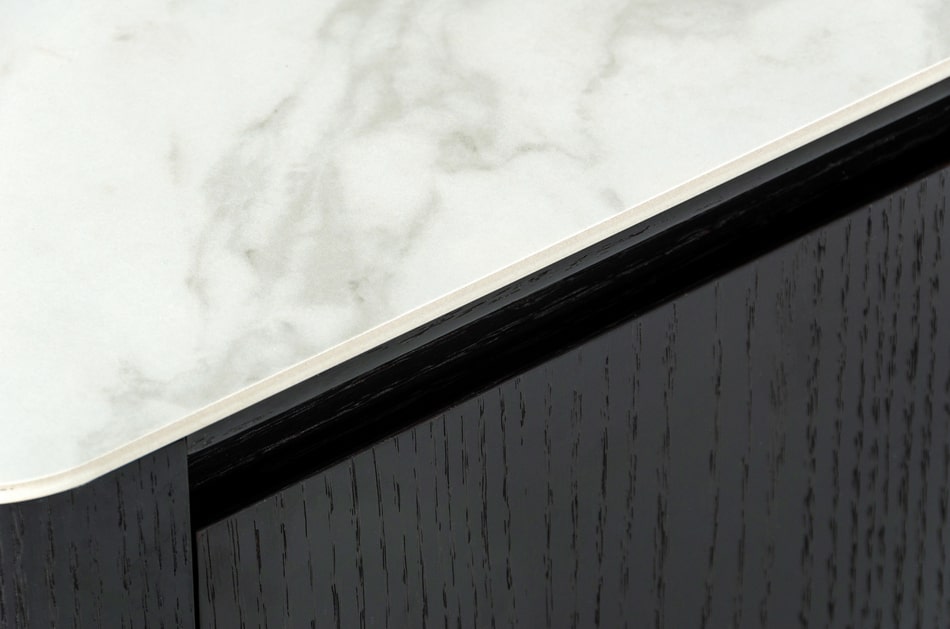 Modrest Peak Modern White Ceramic/Black Oak/Rosegold Buffet
