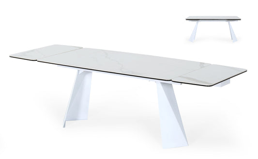 Modrest Encanto Modern White Ceramic Dining Table