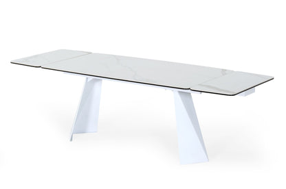 Modrest Encanto Modern White Ceramic Dining Table