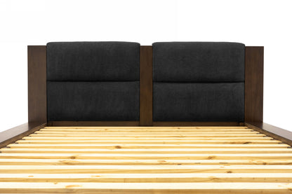 Nova Domus Fantasia Contemporary Dark Walnut and Dark Grey Bed