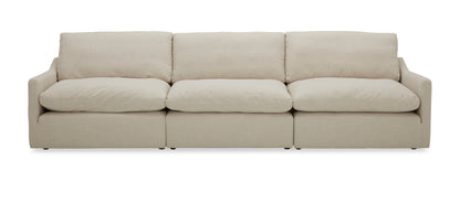 Divani Casa Fedora Modern White Fabric Sectional Sofa Ottoman