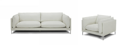 Divani Casa Harvest Modern White Full Leather Sofa Set