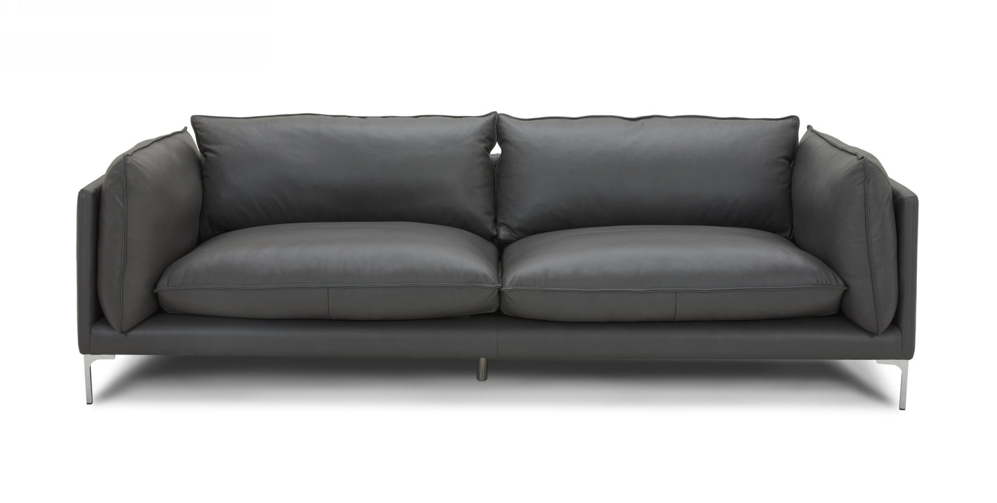 Divani Casa Harvest Modern Grey Full Leather Sofa Set