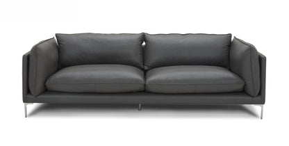 Divani Casa Harvest Modern Grey Full Leather Sofa Set