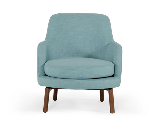 Modrest Metzler Modern Mint Green Fabric Accent Chair