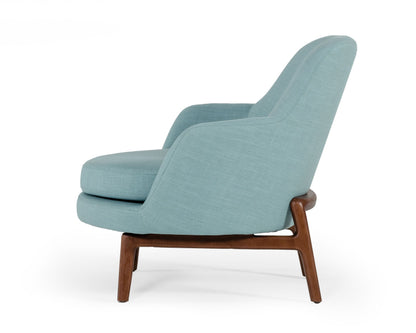 Modrest Metzler Modern Mint Green Fabric Accent Chair