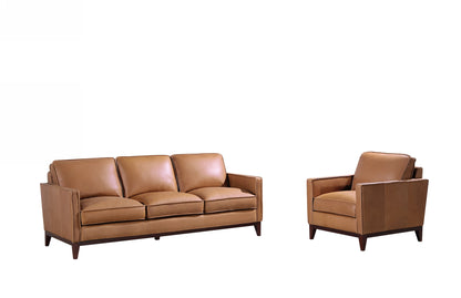 Divani Casa Naylor Modern Brown Italian Leather Split Chair