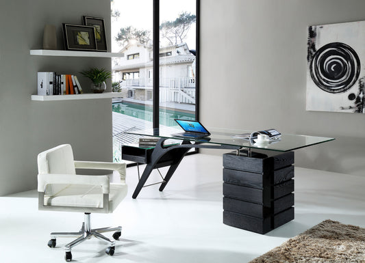 Modrest Suffolk Contemporary Black Ash Desk