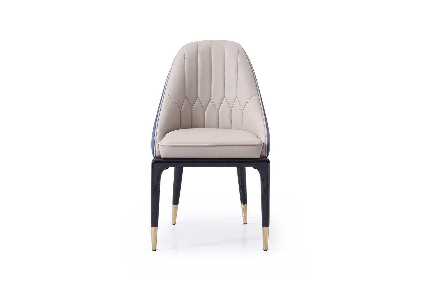 Modrest Marco Modern Glam Beige and Blue Dining Chair