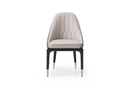 Modrest Marco Modern Glam Beige and Blue Dining Chair