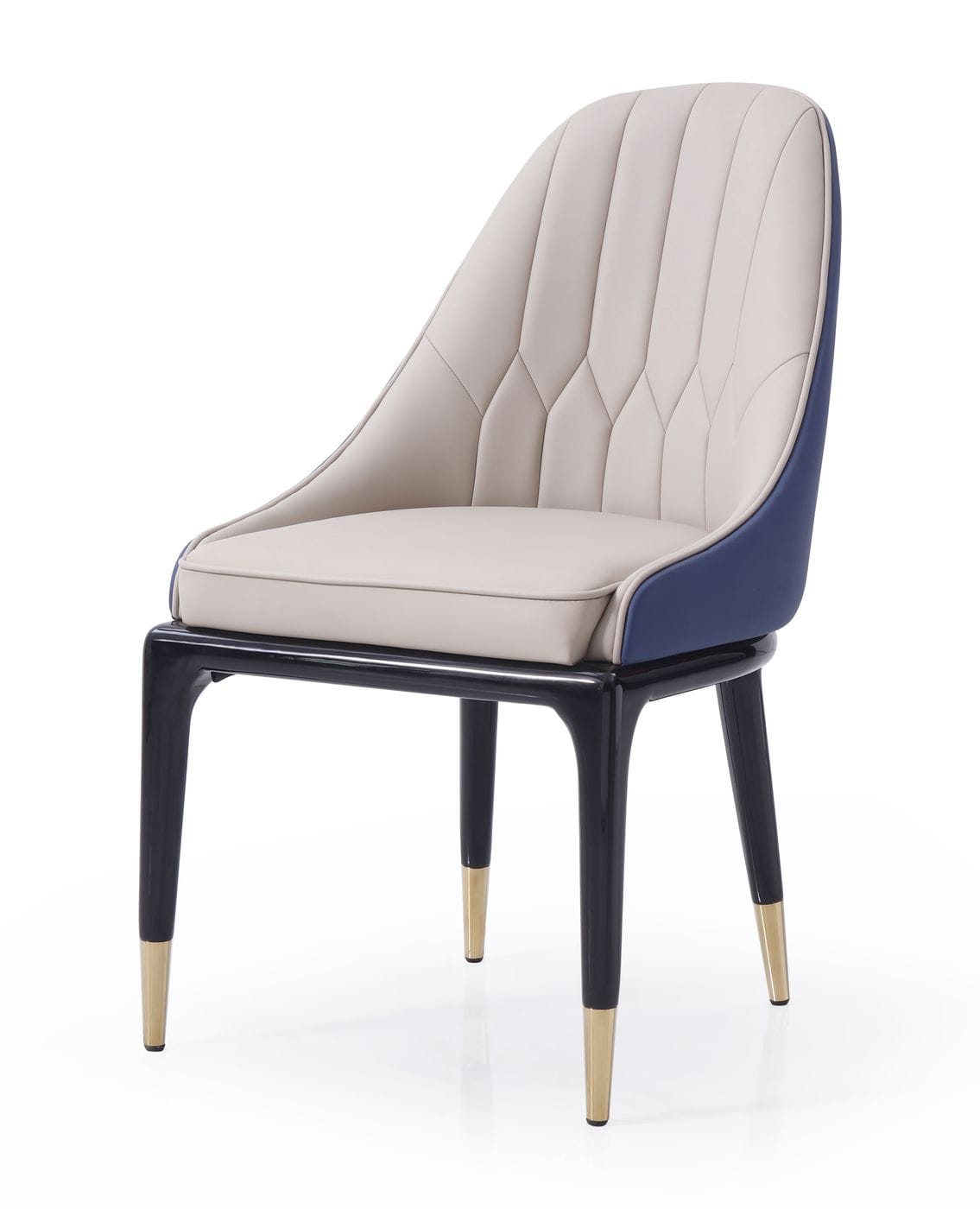 Modrest Marco Modern Glam Beige and Blue Dining Chair