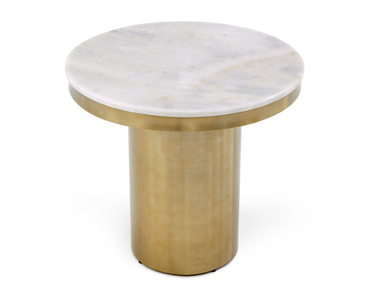 Modrest Rocky Glam White and Gold End Table