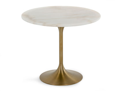 Modrest Collins Glam White Marble and Gold Dining Table