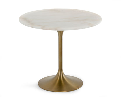 Modrest Collins Glam White Marble and Gold Dining Table