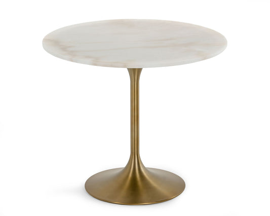 Modrest Collins Glam White Marble and Gold Dining Table