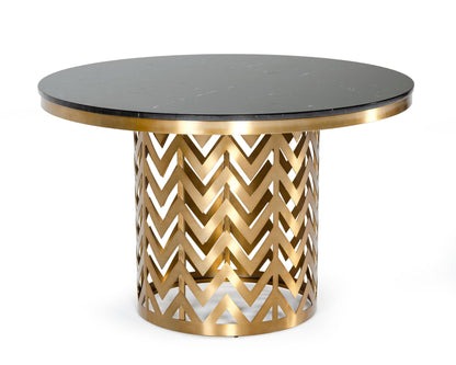 Modrest Kowal Glam Black Marble Dining Table