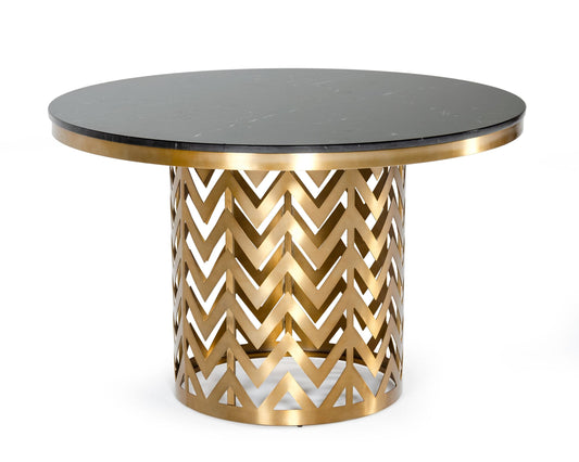 Modrest Kowal Glam Black Marble Dining Table