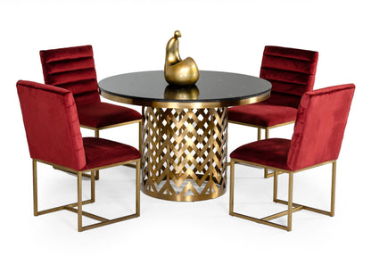 Modrest Kowal Glam Black Marble Dining Table