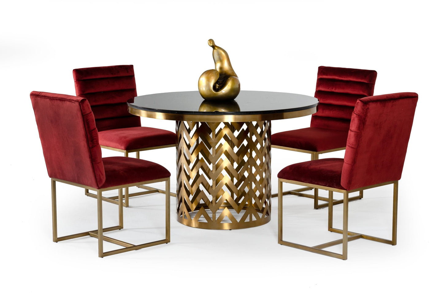 Modrest Kowal Glam Black Marble Dining Table