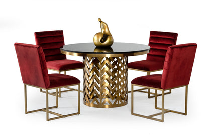 Modrest Kowal Glam Black Marble Dining Table