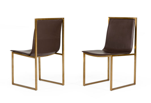 Modrest Dalton Modern Brown Leatherette Dining Chair