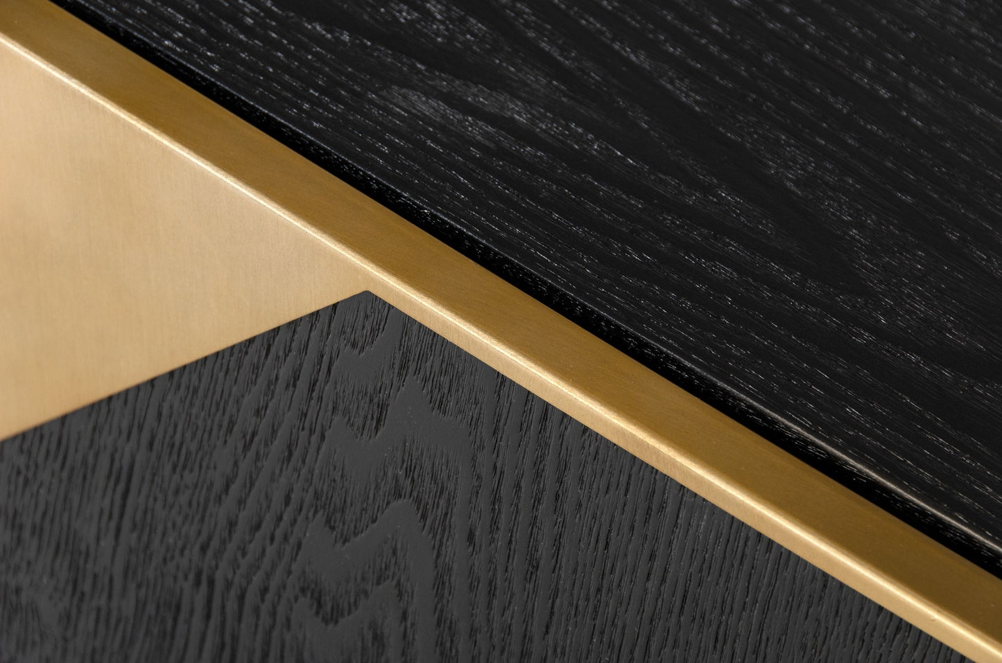 Modrest Perret Glam Black Ash and Brushed Brass Modern Buffet