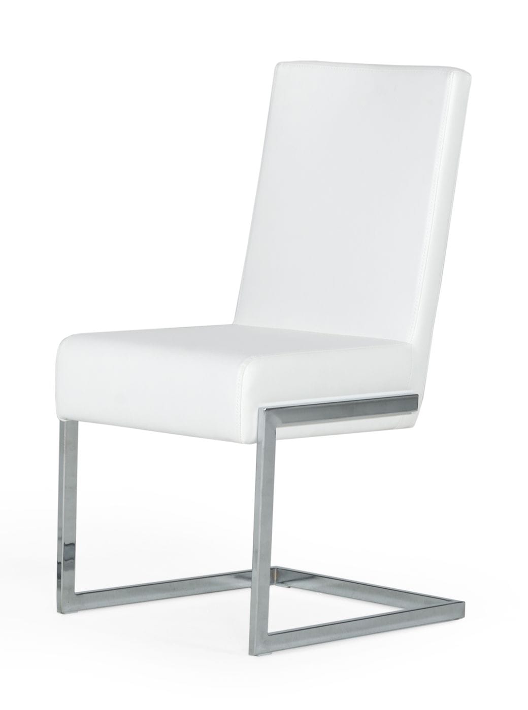 Modrest Batavia Modern White and Stainless Steel Dining Chair