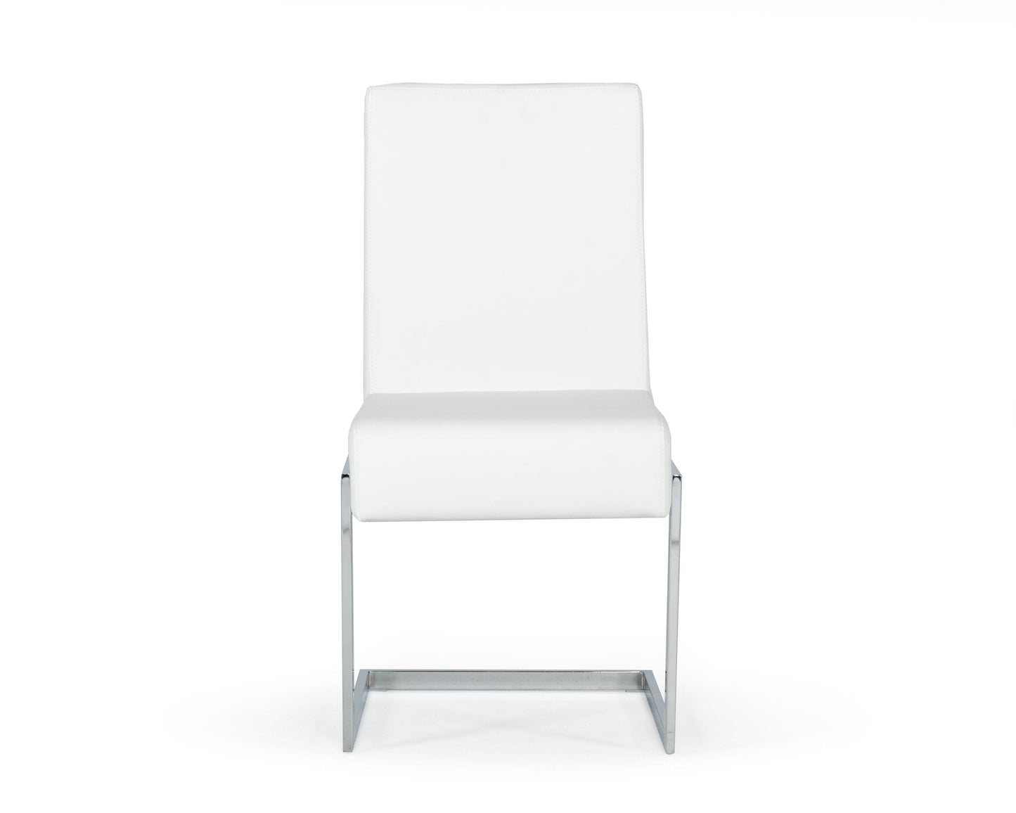 Modrest Batavia Modern White and Stainless Steel Dining Chair