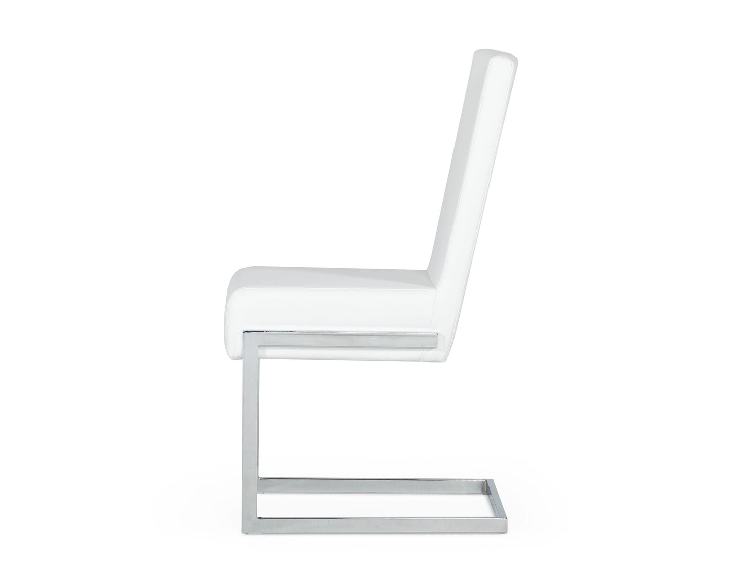 Modrest Batavia Modern White and Stainless Steel Dining Chair