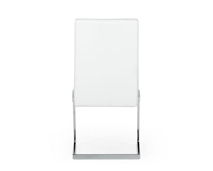 Modrest Batavia Modern White and Stainless Steel Dining Chair
