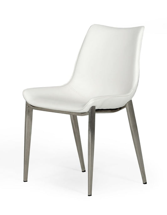 Modrest Frasier Modern White Eco-Leather Dining Chair