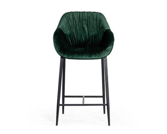 Modrest Katrina Modern Green Fabric Bar Stool