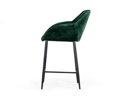 Modrest Katrina Modern Green Fabric Bar Stool